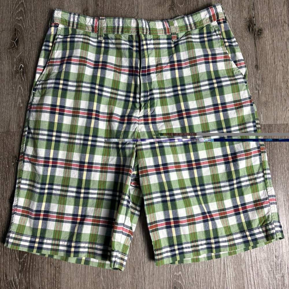 Abercrombie & Fitch‎ Men's 32 Plaid Drawstring 10"Chino Shorts Y2K